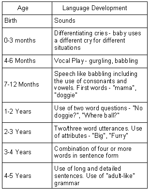 Child Development Milestones Chart 0 5